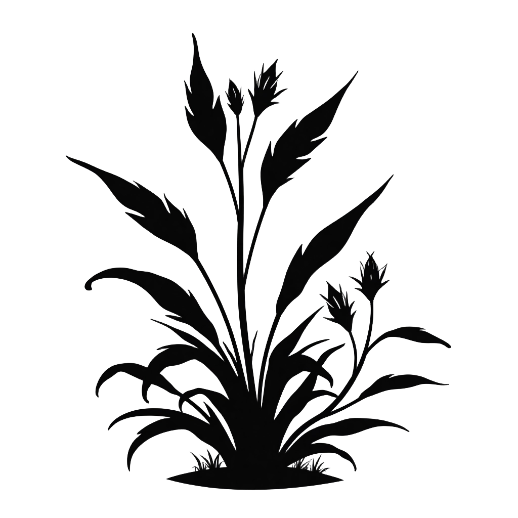 Elegant Black and White Floral Silhouette